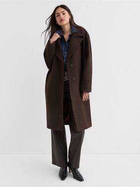 LOFT Dark Brown Long Coat